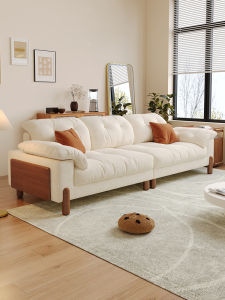 QIXINYU | High-Quality Soft Cloud Sofa For Small Spaces Wooden Legs Straight Design