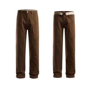 กางเกงทำงานทรงตรงสำหรับผู้ชาย RedCharcoal American Style Casual กางเกงขายาวทรงตรงลำลองสำหรับผู้ชาย