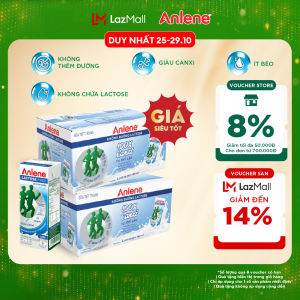 Combo 2 Thùng 36 hộp sữa Anlene không đường Lactose vị nguyên bản 180ml