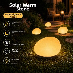 XLYS | Waterproof Solar-powered Stone-like Garden Light Warm Light