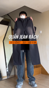 Quần jean quần bò nam nữ ống rộng rách gối nửa cạp chun S4 SUN cá tính thoải mái năng động dễ phối đồ