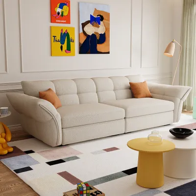 Vintage Flower Puff Sofa For Small Living Rooms