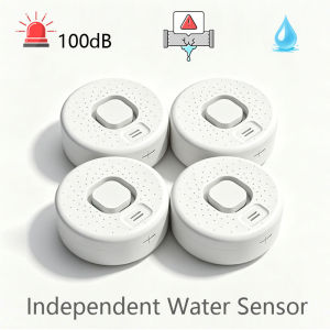Standalone Water Leak Detector Sound Alarm High Decibel Loud Buzzer Water Leakage Sensor Overflow Alert for Kitchen Bathroom