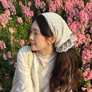 【♡Lovely girls house♡】Korean New Vintage French Headscarf Girl Hair Band Lace Headband Turban Hair Accessories