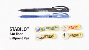 STABILO Stationery 348 liner Ballpoint Pen 0.7mm in Black Blue Red - Box of 50 - Smooth Writting