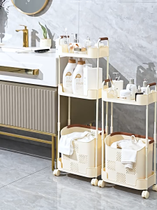 HOTUS ชั้นวางของในห้องน้ำ ตะกร้าผ้าพับได้ ตะกร้าซักผ้า ตู้เก็บของในห้องน้ำ ชั้นวางเครื่องปรุง ประหยัดพื้นที่