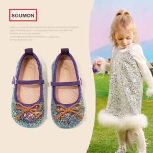 Princess Ballet Shoes for Girls Sparkling Crystal Slip-On Kids Leather Shoes Baby Ballet Flats Spring Autumn New Style Children
