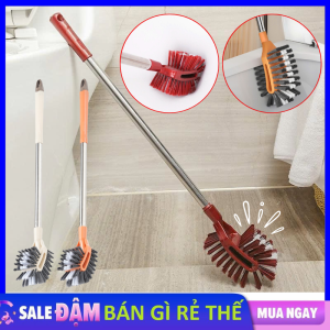 Chổi Cọ Toilet Đầu Cong Cán Dài Bằng Inox 55cm - Bàn Chải Chà Sàn Vệ Sinh Nhà Tắm Làm Sạch Từng Ngóc Ngách Đa Năng - Chổi Chà Toilet Cọ Sạch Mọi Vết Bẩn Dễ Dàng Có Tay Cầm Dài Tiện Lợi