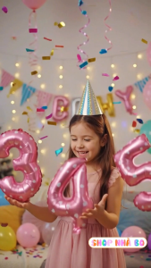 Tổng Hợp Bong Bóng Số Tuổi Size 40 cm- Màu Vàng Bạc Hồng Xanh Nhà Bo Trang Trí Sinh Nhật Party