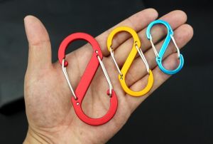 Big Size Aluminum Alloy S-type Carabiner Buckle Outdoor Gear for Outdoor Sports Ring Locking Bottle KeyChain Random Color