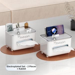 MEIJIAN | Multifunction Luxury Tissue Box Remote Control Organizer