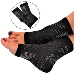 2 Pair Compression Socks for Ankle Support Open Toe Design for Plantar Fasciitis Pain Relief