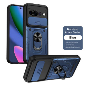 szhaiyu | Armor Shockproof Phone Case Slide Camera 360° Rotatable Ring Kickstand Magnetic Cover for Google Pixel 10Pro 11Pro 10 11 Pro XL