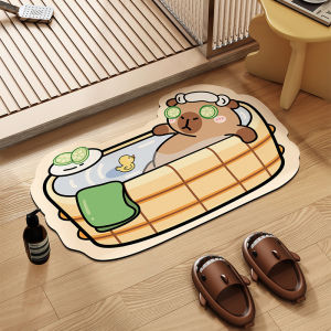 เสื่อไดอะโทไมต์ Capybara เสื่อห้องน้ำดูดซับได้ดีพรมห้องน้ำกันลื่นพรมเช็ดเท้าหน้าประตูห้องอาบน้ำ