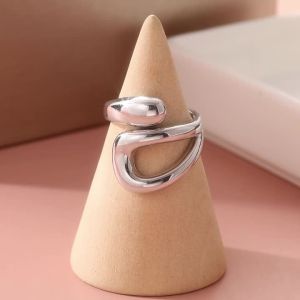 Nhẫn Bạc Tối Giản Dành Cho Nữ Thời Trang Sáng Tạo Hình Con Rắn Hình Học Không Đều Món Quà Trang Sức Cho Bữa Tiệc Sinh Nhật