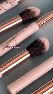 AMYS DIARY Kuas Make Up Brush Blending Blush On Contour Gagang Rose White 1 Pcs