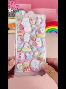 Mr.paper | 1 Tấm 3D Động Vật Dễ Thương Mông Squishy Dán Giảm Căng Thẳng Phồng Đề Can Cho DIY Thêu Sò Đàn Guitar Ốp Điện Thoại Laptop