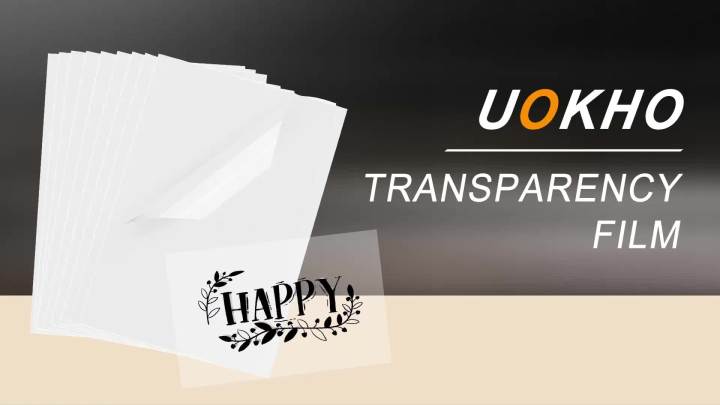 30 Sheets Transparency Film Paper, 8.5x11 Inches Transparent Film for Ink Jet Printer, 100% Transparencies Printing Transparent Film Sheets for Overhead Projector, Silk Screen Printing