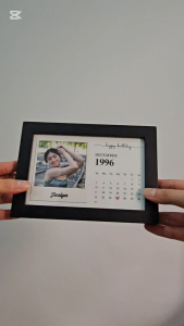 【Mach Photo】4R Black Wooden Photo Frame Landscape Portrait Hanging FREE Matte Photo Printing Anniversary Farewell Gift Home Decoration