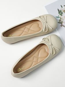 รองเท้าส้นแบนหนังนิ่มสำหรับผู้หญิง ทรงหัวมน สวมใส่สบาย ระบายอากาศได้ดี ทรงหัวมน ทรงแบน รองเท้าบัลเลต์ รองเท้าแฟชั่น