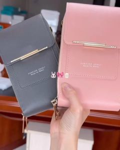 Tintinfashion💖พร้อมส่ง💖Phone Bag กระเป๋าสะพาย ใส่มือถือ หนังPU ปรับสายได้ ด้านหลังใส เล่นมือถือได้