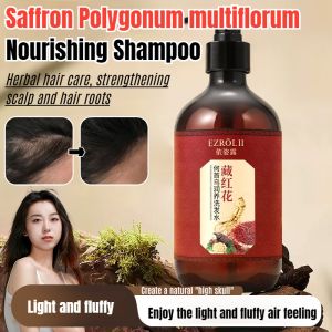 【Large Family Size】 Saffron Shampoo Moisturizing Hair Shampoo 500ml Fluffy and Smooth Shampoo