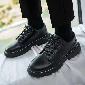 Mens Leather Shoes Fashion Dr Martens Casual Leather Shoes Men Business Thick Sole Formal Shoes Office Shoe For Men