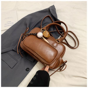 Casual Large Capacity Womens Bag 2025 New Versatile Crossbody Backpack Commuter Handbag Soft PU Leather Daily Match