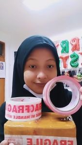 Lakban OPP Tape / Lakban Fragile Putih KSATRIA Tape 60 Yard (1 Slop)