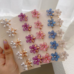 French Vintage Pearl Daisy Flower Hair Clip Mini Sweet Female Style Hair Accessories Side Hair Clip  out New Fashion