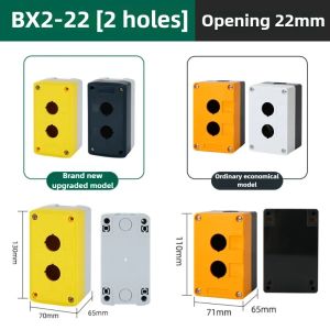 1/2/3/4/5 Hole Button Switch Control Box Button Emergency Stop Dustproof IP65 Button Thickened Yellow Gray