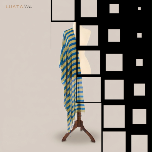Khăn Choàng Cổ Lụa Thanh Lam Thảo Luata Silk - Khăn Lụa Sọc Cao Cấp Phụ Kiện Thời Trang Sang Trọng Làm Quà Tặng