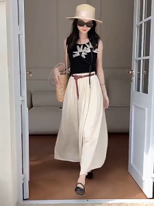 🔥[D101] Chân váy MAXI TRƠN DÀI KHOEN ĐEO ĐAI (không kèm đai) có lót trong - Kholenqc