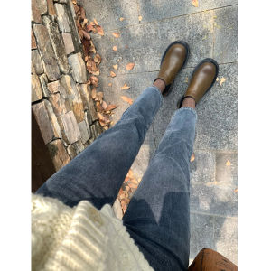 High Waist Straight Leg Blue Grey Jeans Womens plus Size Slimming Skinny Nine Point Smoke Tube Pants Spring Autumn Cotton Stretch Denim