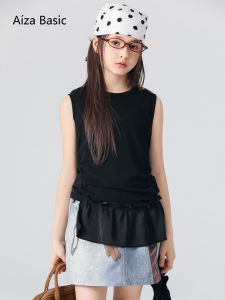 Aiza basic | Ruffled Asymmetrical Tank Top