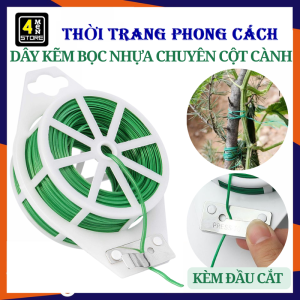 Cuộn Dây Kẽm Bọc Nhựa 50M Buộc Cố Định Cây Cảnh Cành Lan Kèm Dao Cắt Tiện Lợi - Kẽm Buộc Giàn Thân Cây Tích Hợp Đầu Cắt Đa Năng - Dây Kẽm Nhựa Buộc Đồ / Dụng Cụ Làm Vườn