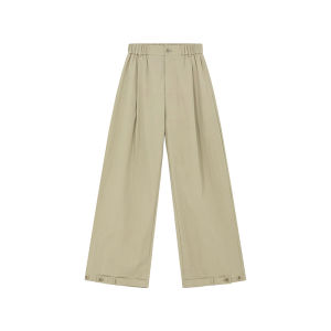NIHAOKANONG | Quần Nữ Vintage Mỹ Điều Chỉnh Gấu Quần Ống Trực Dây Cao