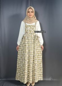 Gamis meyra Motif /gamis CASSUAL cantik/gamis murah modern