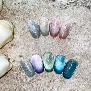 kale plusแบรนด์ยาทาเล็บ  ผงแม่เหล็กบอบบางแสงเงา ติดทน สวย NHXDP-8ml/12mlเล็บเจลลูกแก้วนีออน Small bulb สีเจลลูกแก้วหินคริสตัล  ต้องอบ พร้อมส่งในไทย