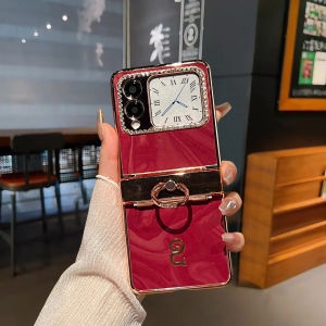 Zoban Huawei NovaFlip Snake Year Limited Edition Ring Stand Phone Case Ultra-Thin Anti-Fall Protection Cover for P50 Foldable