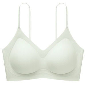 AIMO | เสื้อชั้นในแบบบางระบายอากาศได้ดีสำหรับผู้หญิง สายเดี่ยวบาง ไร้ตะเข็บ เสื้อชั้นในแบบสวมสบาย ทรง V ไร้โครง