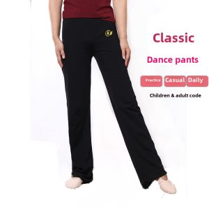 Adult Dance Practice Pants Straight Leg Dancing Long Trousers High Waist Gymnastics Black Children Dance Pants Fitness Yoga