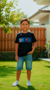 Gilan Kaos Distro Anak Laki Laki Anime One Piece Logo Baju Monkey D Luffy Jolly Roger Kekinian Keren