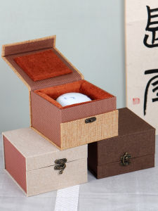 Clay Box Handwork Cloth Gift Box Godseal Inkpad Cylinder Seal Cylinder Box Porcelain Box Antique Box Extra Large Hand-Painted Seal Cutting