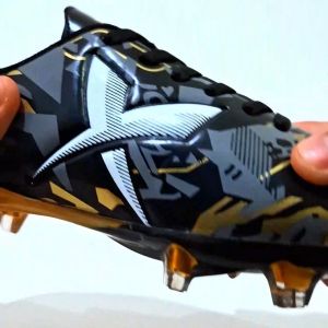 CROXEUS - Sepatu Sepak Bola Anak Vulcan FG Black Gold Size 33-37 COD