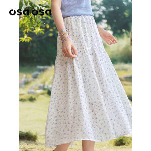 OSA | Layered Floral Chiffon Skirt Mid-length