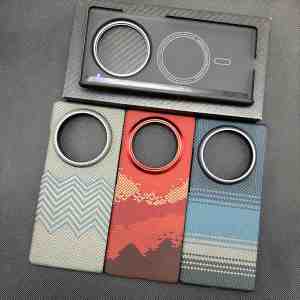 Ultra-Thin Carbon Fiber Phone Case for VivoxFold3 pro Full Cover Protection Kevlar Material Foldable Screen Business High-End