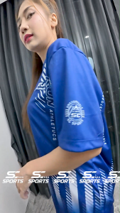 SC Sports เสื้อกีฬา เสื้อพิมพ์ลาย Run03-ครามคลาสสิค งานจริงสวย สีสด หนา145g นุ่มลื่นใส่สบาย