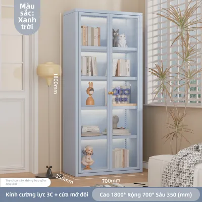 DIBIOU | Tủ Sách Trẻ Em Bằng Thép Với Cửa Kính Dung Lượng Lớn