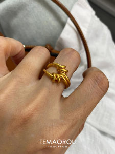 Titanium Steel Geometric Knot Ring Womens Fashion New Style Little Popular Design Sensation Finger Ring Fresh Outburst